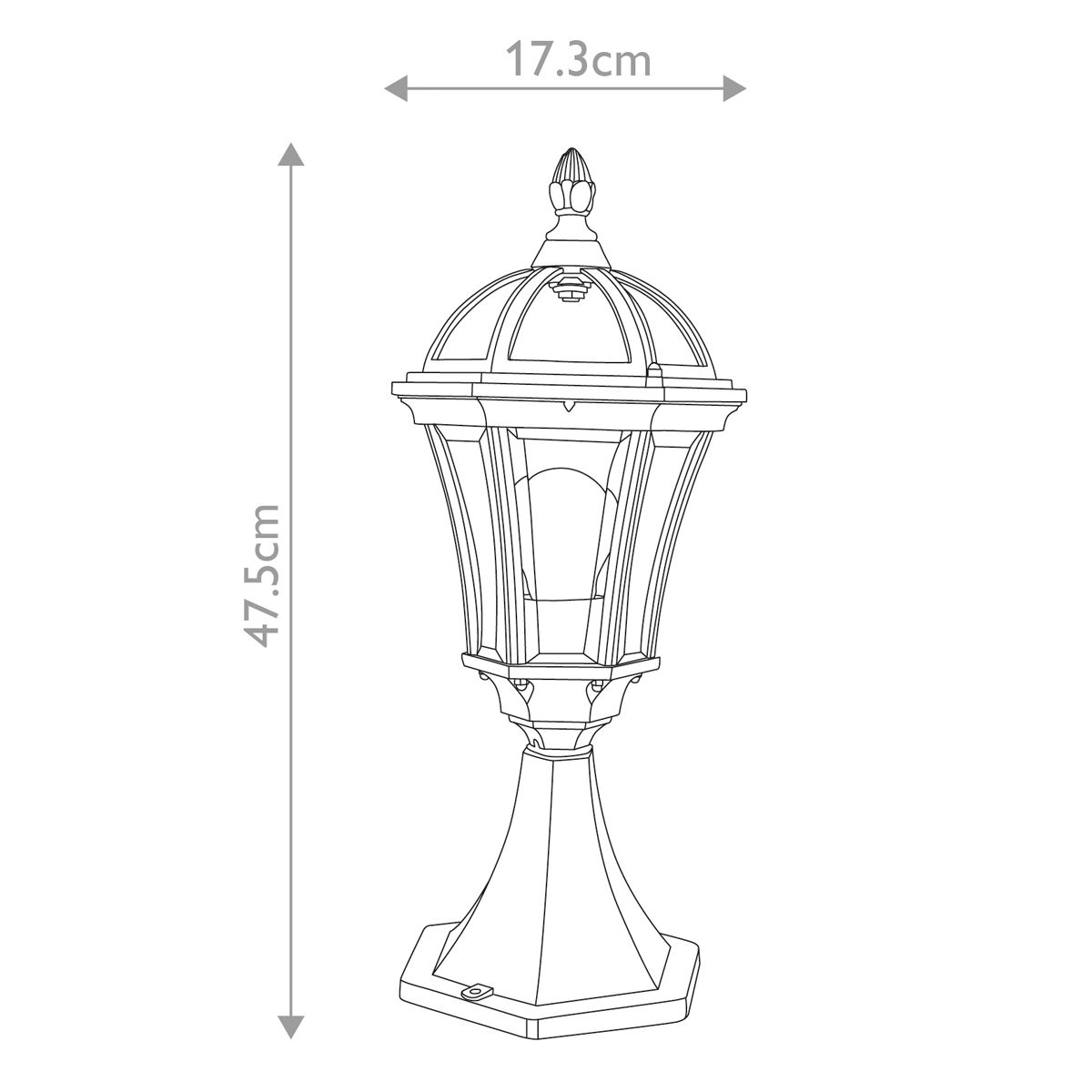 Ledbury Pedestal Light Black - GZH-LB3