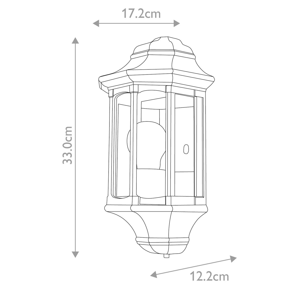 Newbury Light Wall Lantern Black - GZH-NB7