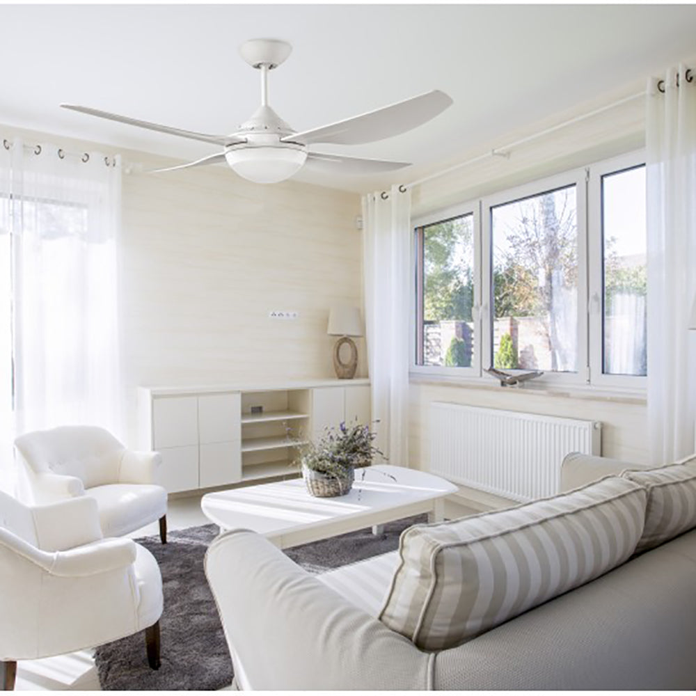 Buy AC Ceiling Fans With Light Australia HARMONY II AC Ceiling Fan 48" White With LED - HAR1204WH-L