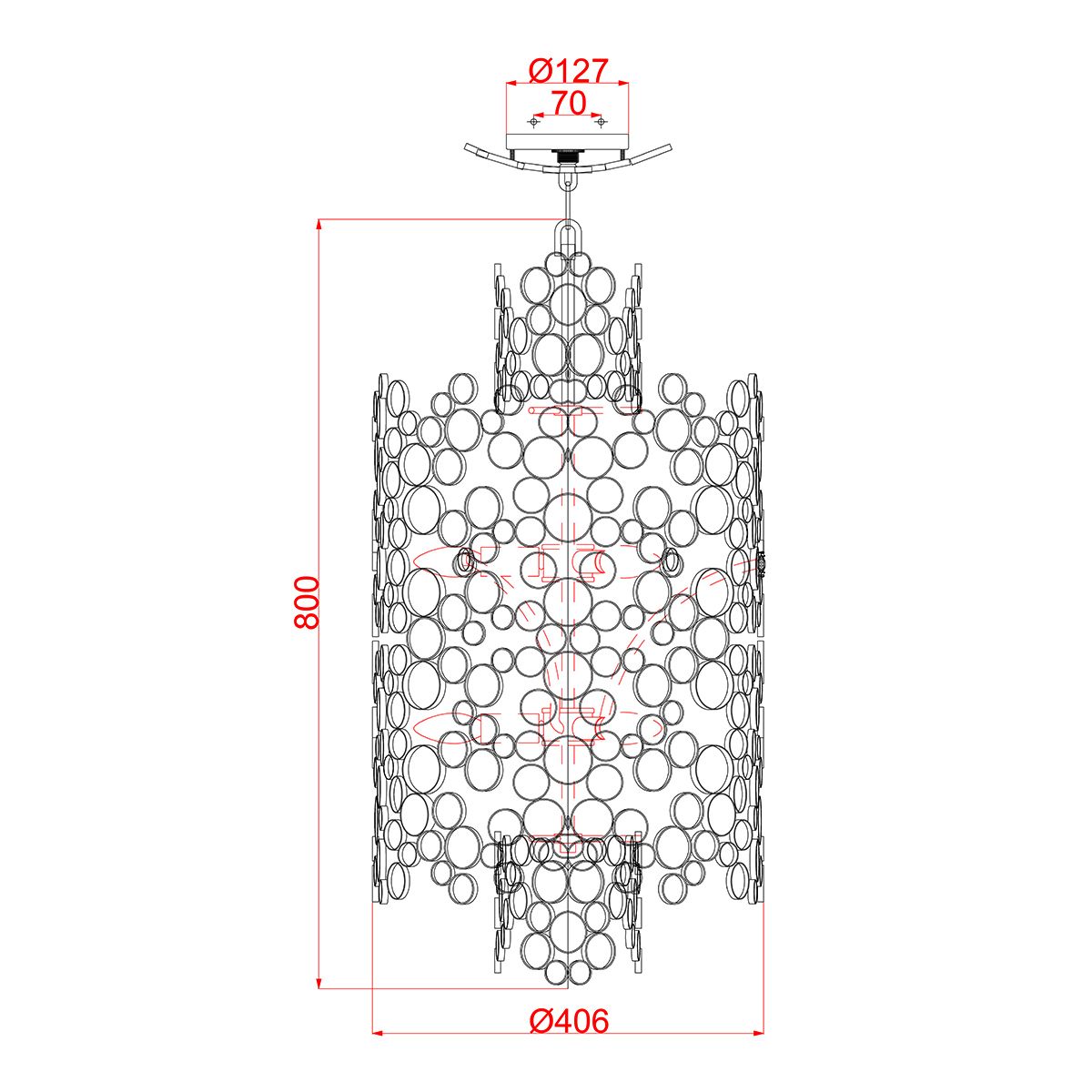Anya Two Tier Pendant Silver Leaf - HK-ANYA-6P
