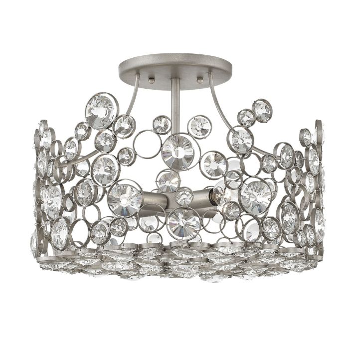Anya Semi Flush Mount Light Silver Leaf - HK-ANYA-SF