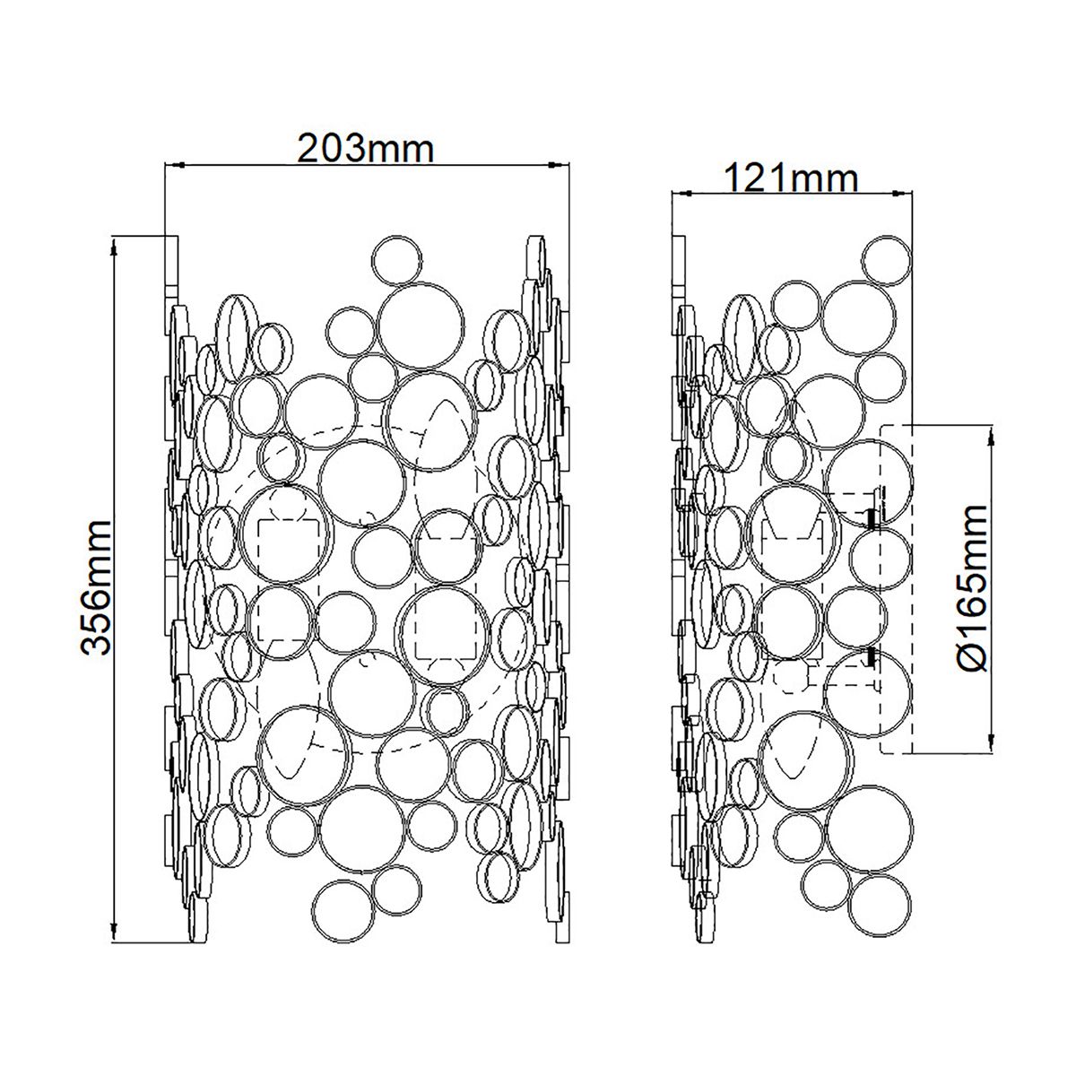 Anya 2 Light Wall Light Silver Leaf - HK-ANYA2