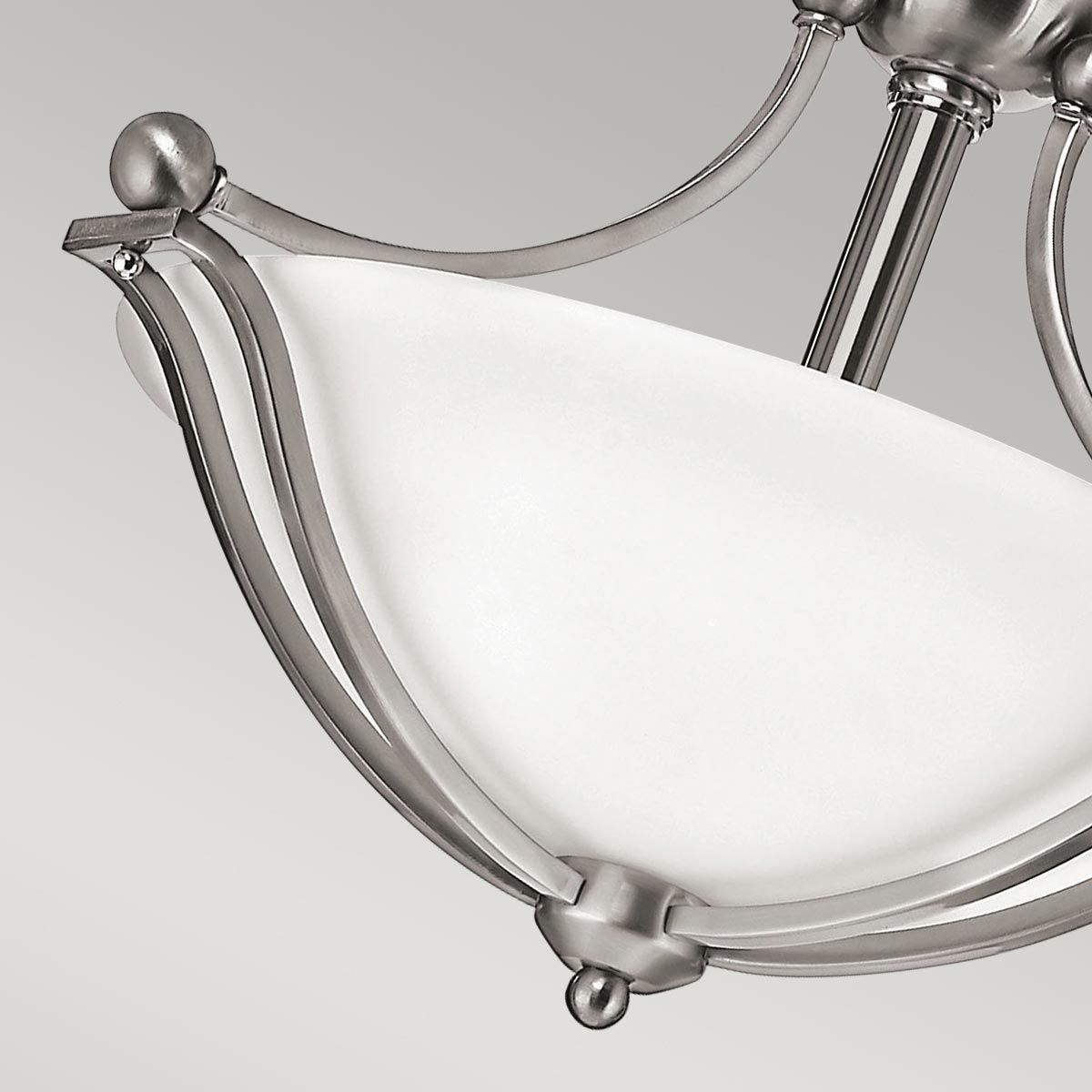 Bolla 2 Light Semi Flush Mount Light Brushed Nickel - HK-BOLLA-SF