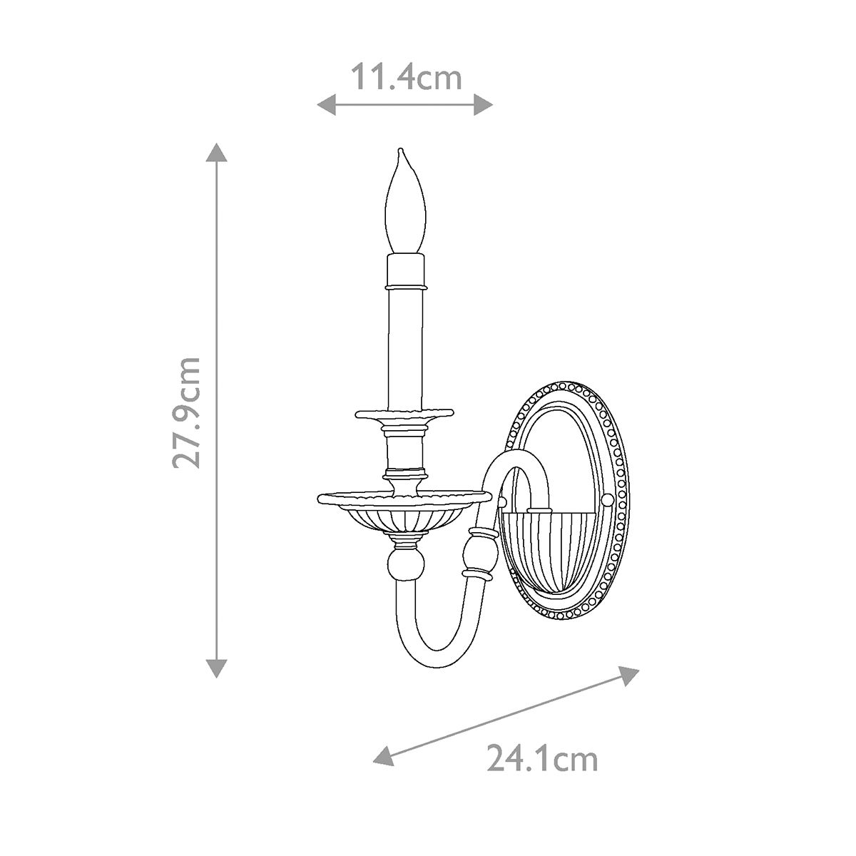 Cambridge 1 Light Wall Light Burnished Brass - HK-CAMBRIDGE1