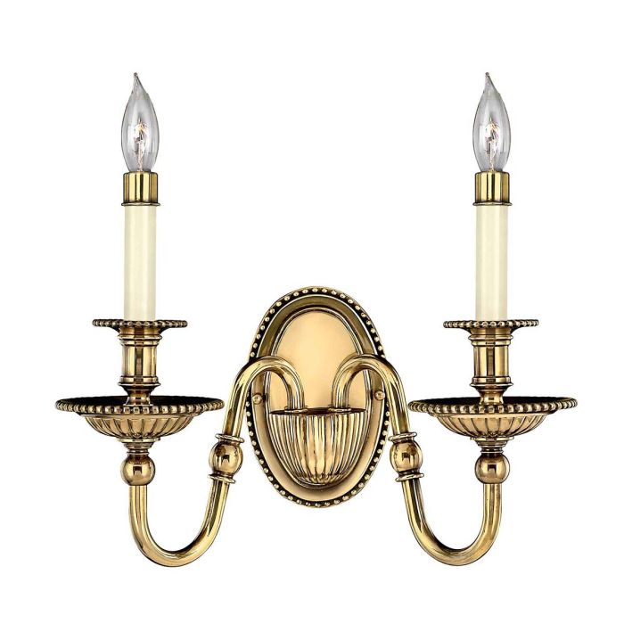 Cambridge 2 Light Wall Light Burnished Brass - HK-CAMBRIDGE2