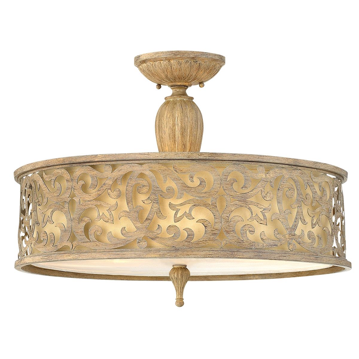 Carabel 3 Light Large Semi Flush Mount Light Brushed Champagne - HK-CARABEL-SF-L