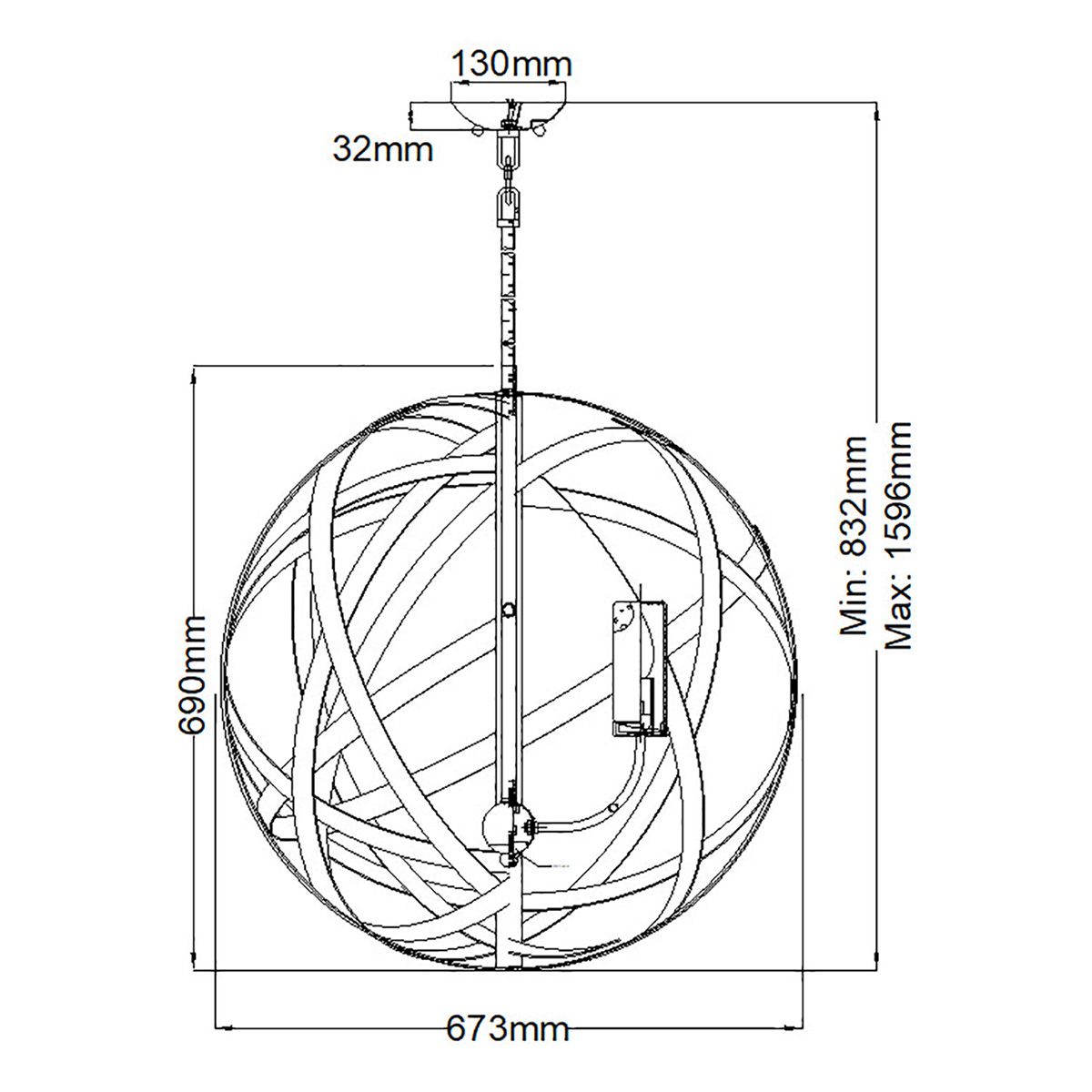 Carson 5 Light Chandelier Vintage Iron - HK-CARSON-5P