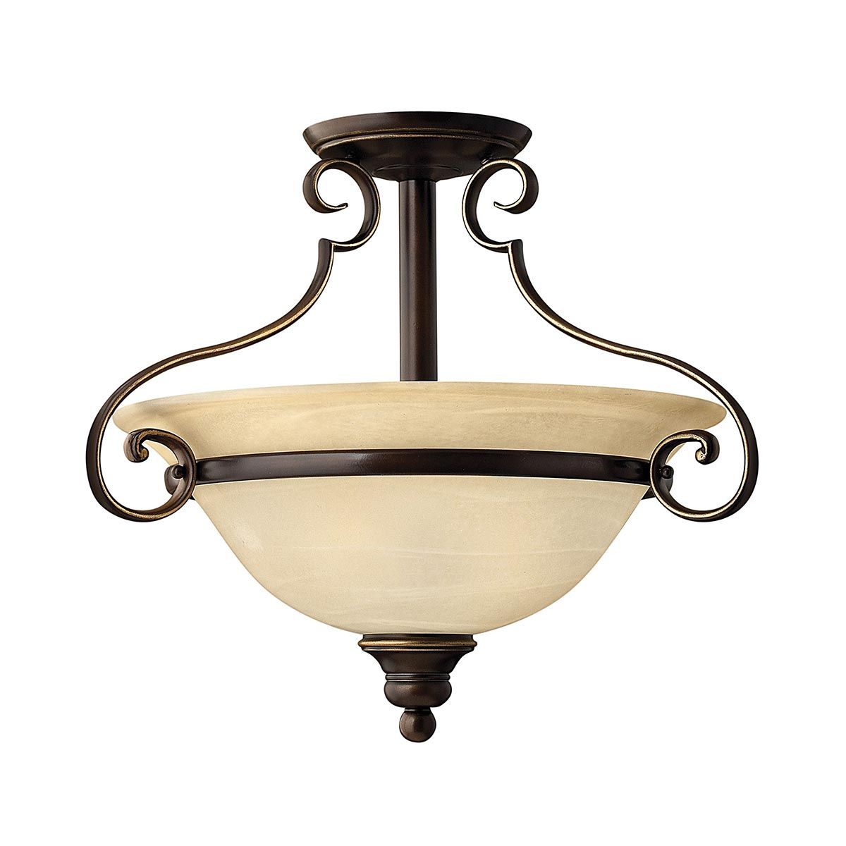 Cello 2 Light Semi Flush Mount Light Antique Bronze - HK-CELLO-SF