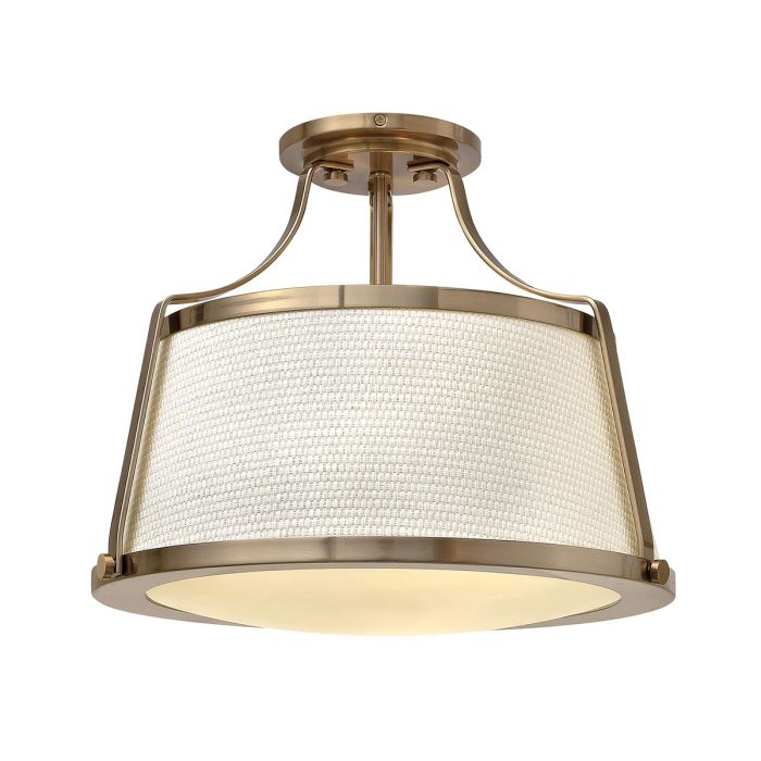 Charlotte 3 Light Semi Flush Mount Light Brushed Caramel - HK-CHARLOTTE-SF-BC