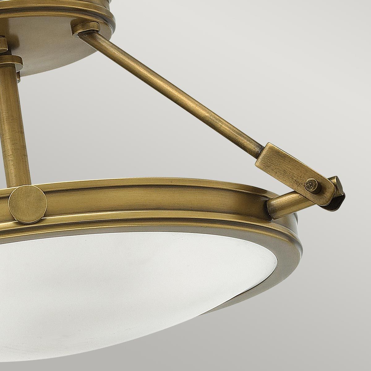 Collier 3 Light Semi Flush Mount Light Heritage Brass - HK-COLLIER-SF-S