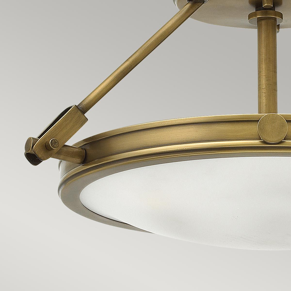 Collier 3 Light Semi Flush Mount Light Heritage Brass - HK-COLLIER-SF-S