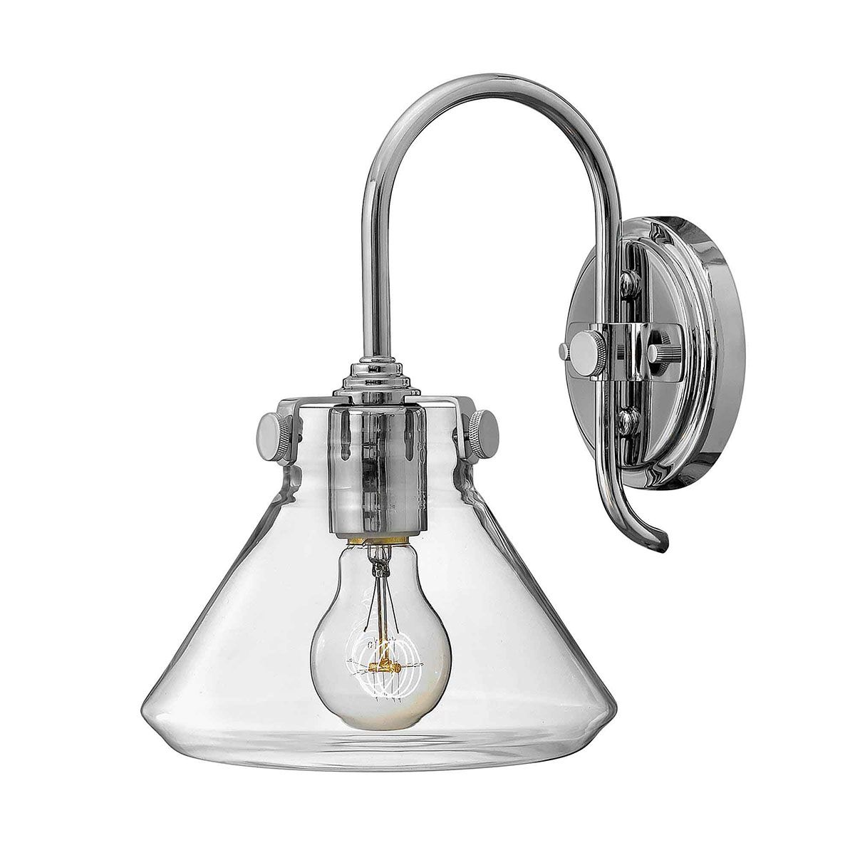 Congress Clear Glass Wall Light Chrome - HK-CONGRESS1-A-CM