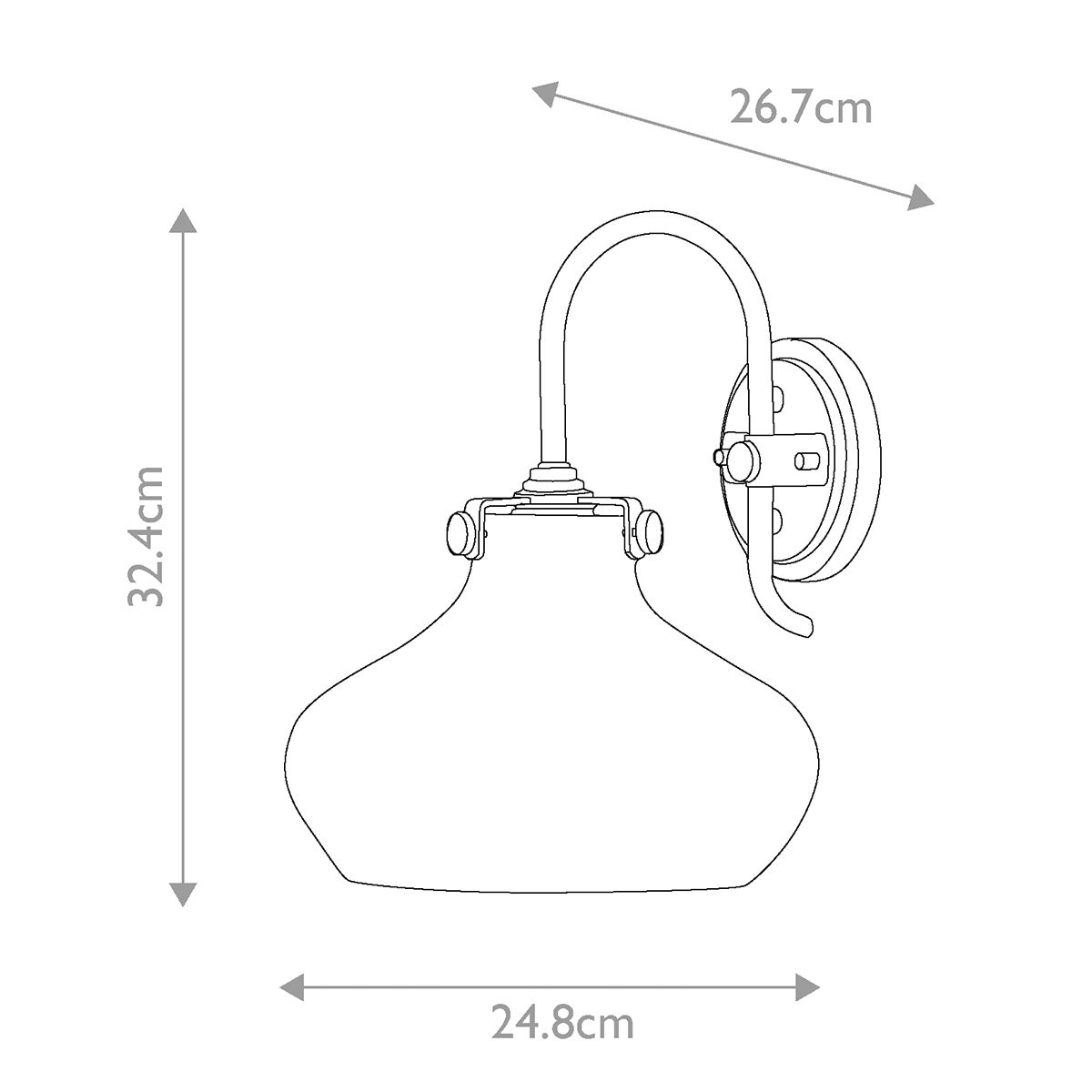 Congress Wall Light Chrome - HK-CONGRESS1-C-CM