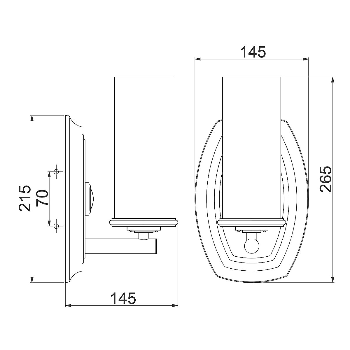 Dakota 1 Light Wall Light Polished Antique Nickel - HK-DAKOTA1