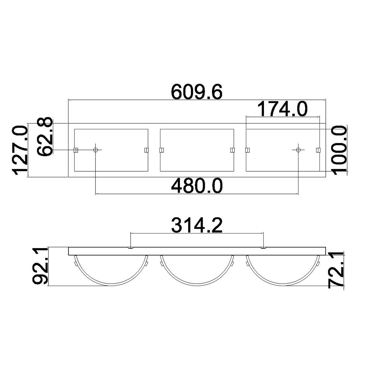 Daphne 3 Vanity Light Polished Chrome - HK-DAPHNE3-BATH