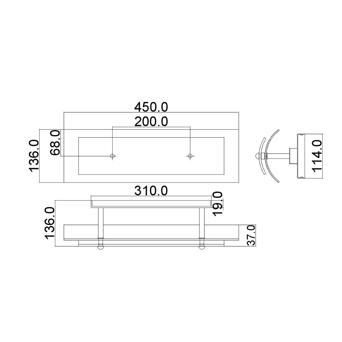 Duet 2 Vanity Light Polished Chrome - HK-DUET2-BATH