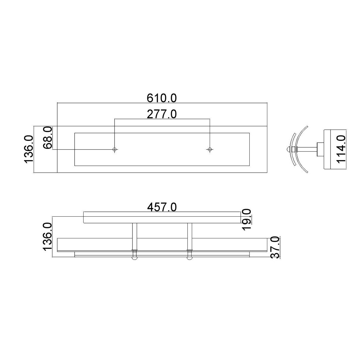 Duet 3 Vanity Light Polished Chrome - HK-DUET3-BATH