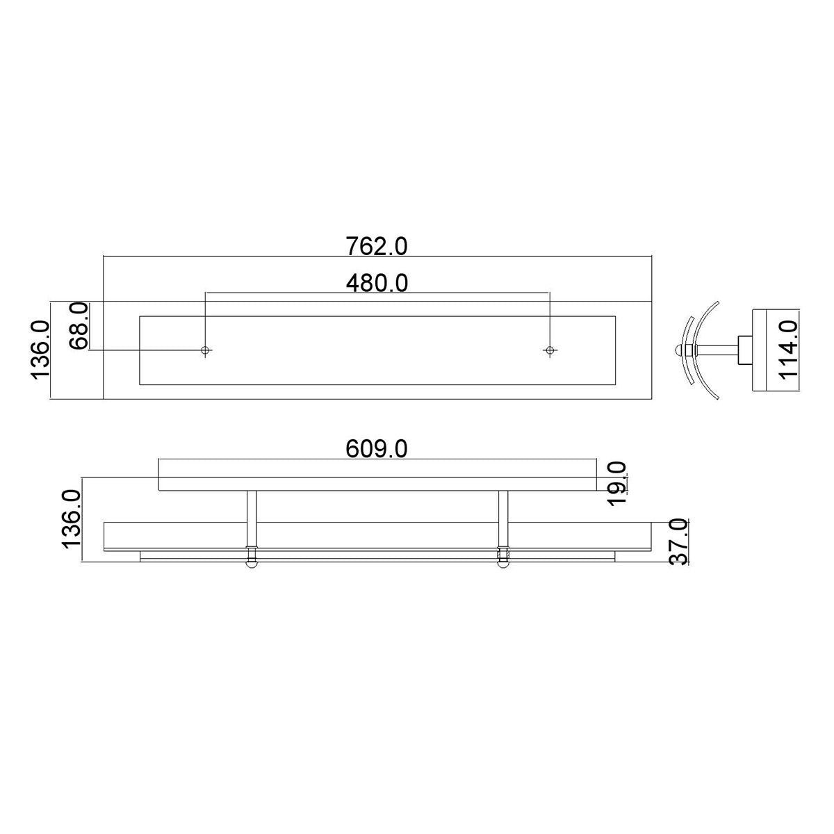 Duet 4 Vanity Light Polished Chrome - HK-DUET4-BATH