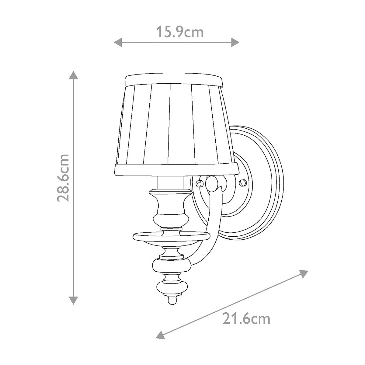 Dunhill 1 Light Wall Light Royal Bronze - HK-DUNHILL1