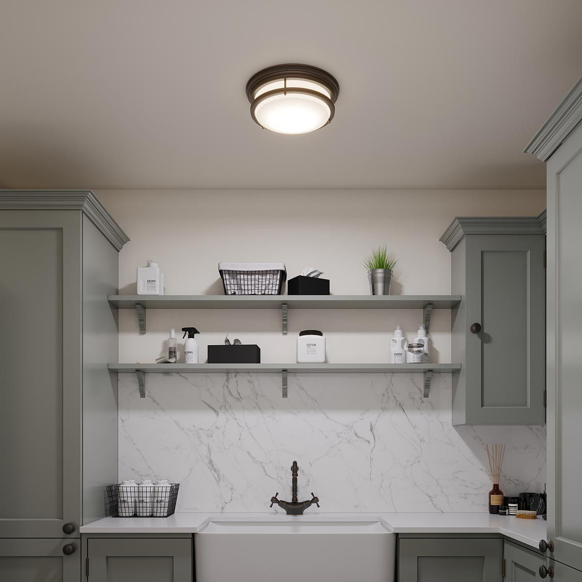 Hadley 3 Light Flush Mount Light Oil Rubbed Bronze - HK-HADLEY-F-OZ