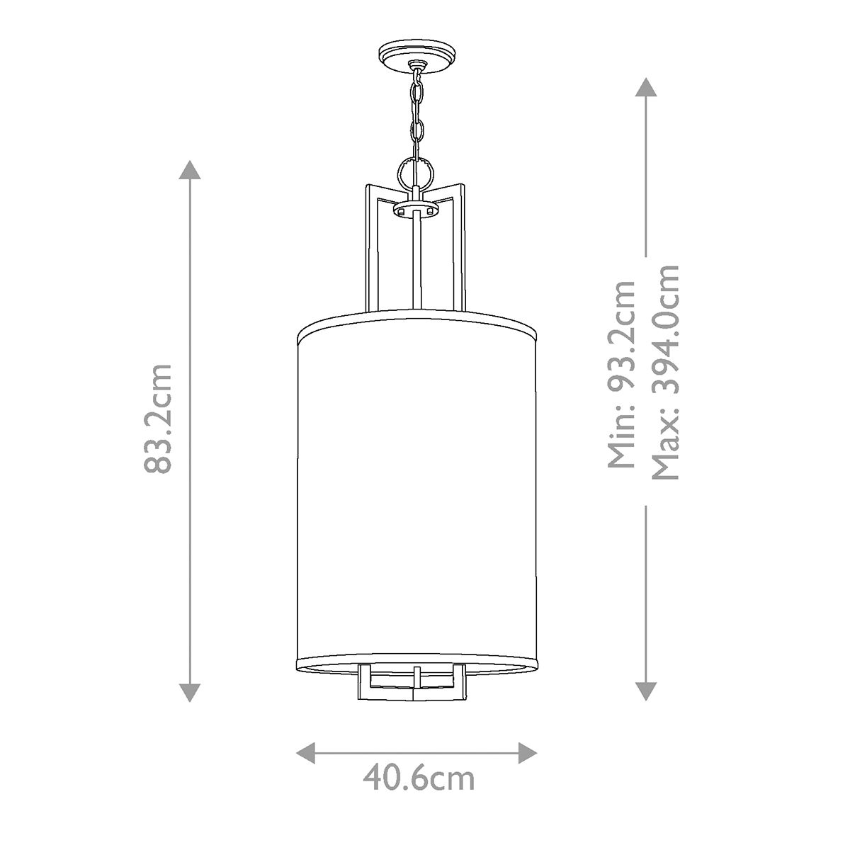 Hampton 3 Light Pendant Antique Nickel - HK-HAMPTON-P-C