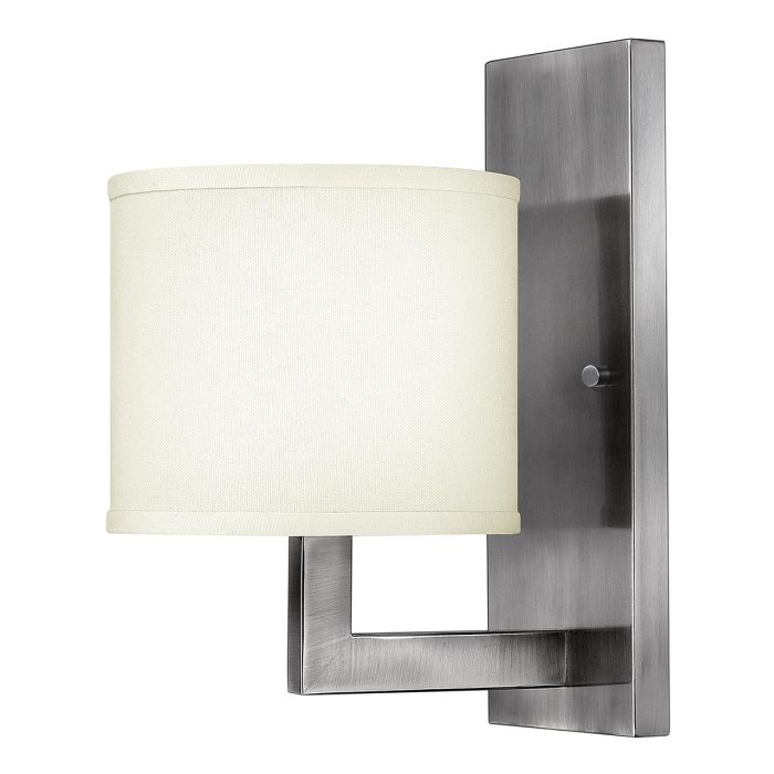 Hampton 1 Light Wall Light Antique Nickel & Ivory Shade - HK-HAMPTON1