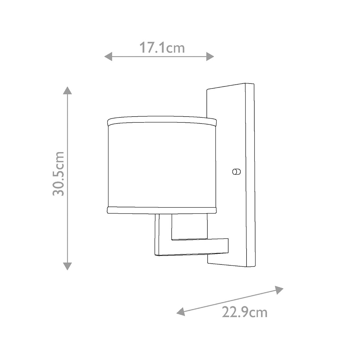 Hampton 1 Light Wall Light Antique Nickel & Ivory Shade - HK-HAMPTON1