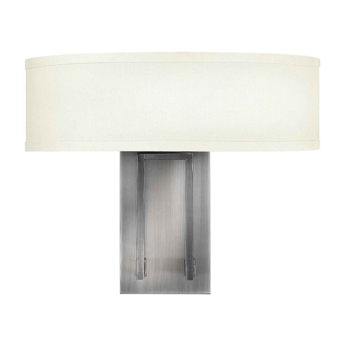 Hampton 2 Light Wall Light Antique Nickel & Ivory Shades - HK-HAMPTON2