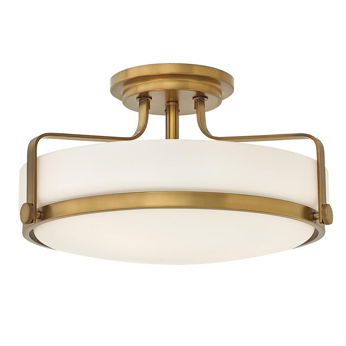 Harper 3 Light Medium Semi-Flush Mount Light Heritage Brass - HK-HARPER-SFM-HB