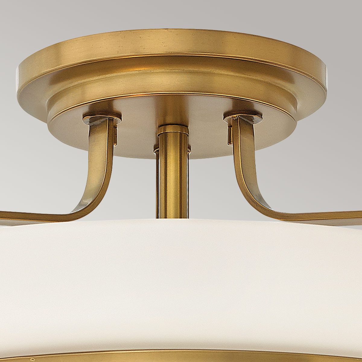 Harper 3 Light Medium Semi-Flush Mount Light Heritage Brass - HK-HARPER-SFM-HB