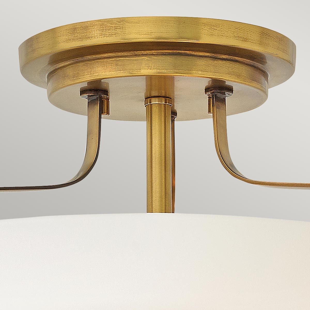 Harper 3 Light Small Semi-Flush Mount Light Heritage Brass - HK-HARPER-SFS-HB