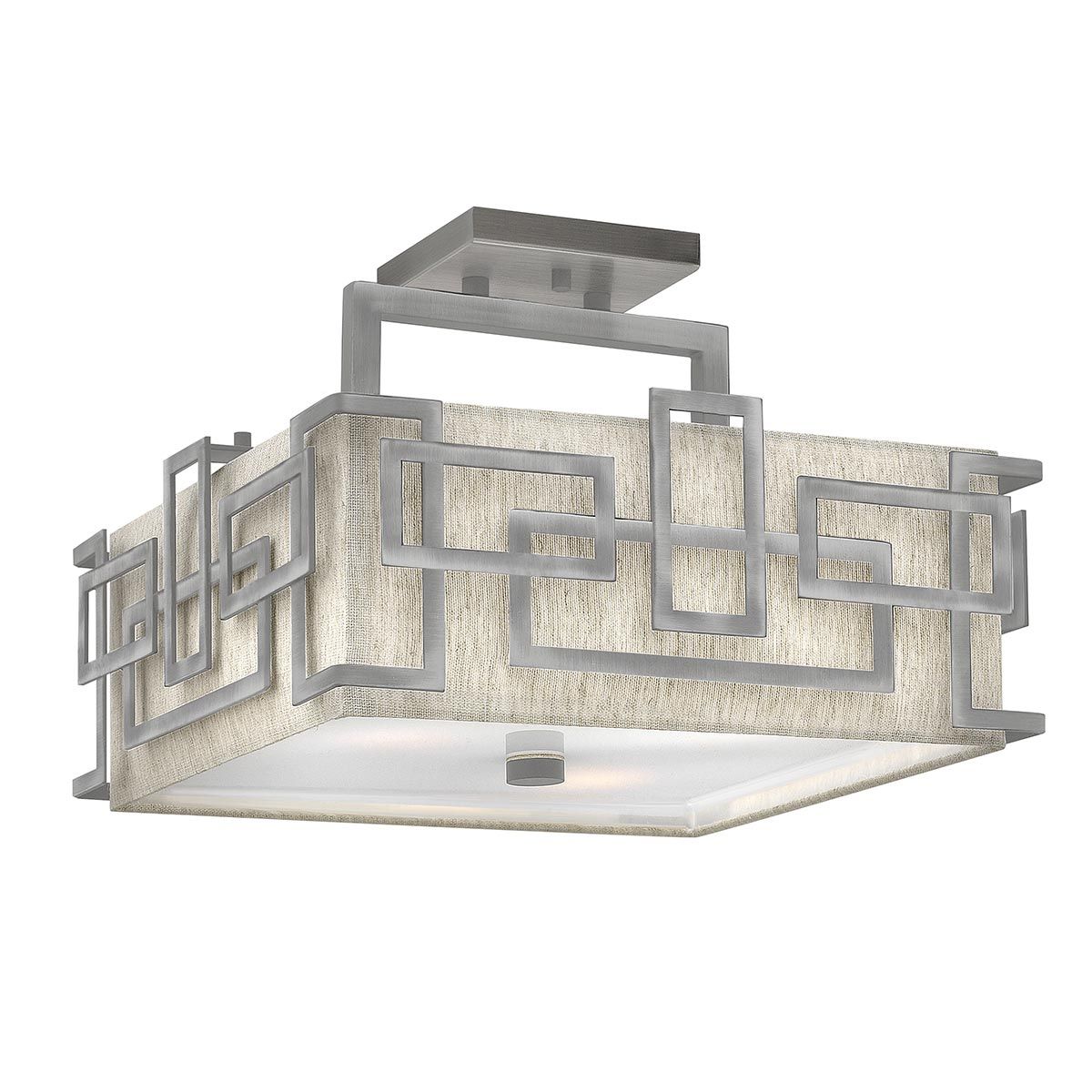 Lanza 3 Light Semi Flush Mount Light Antique Nickel - HK-LANZA-SF-AN
