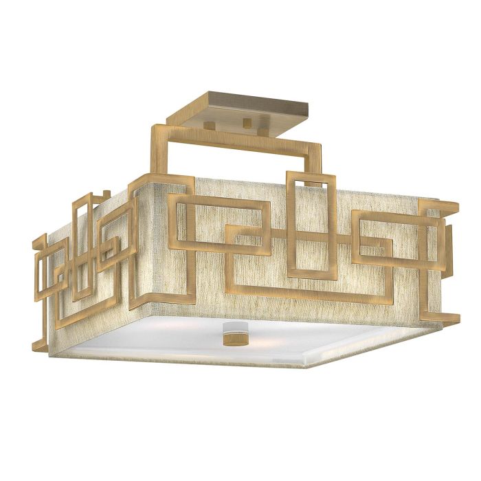 Lanza 3 Light Semi Flush Mount Light Brushed Bronze - HK-LANZA-SF-BR
