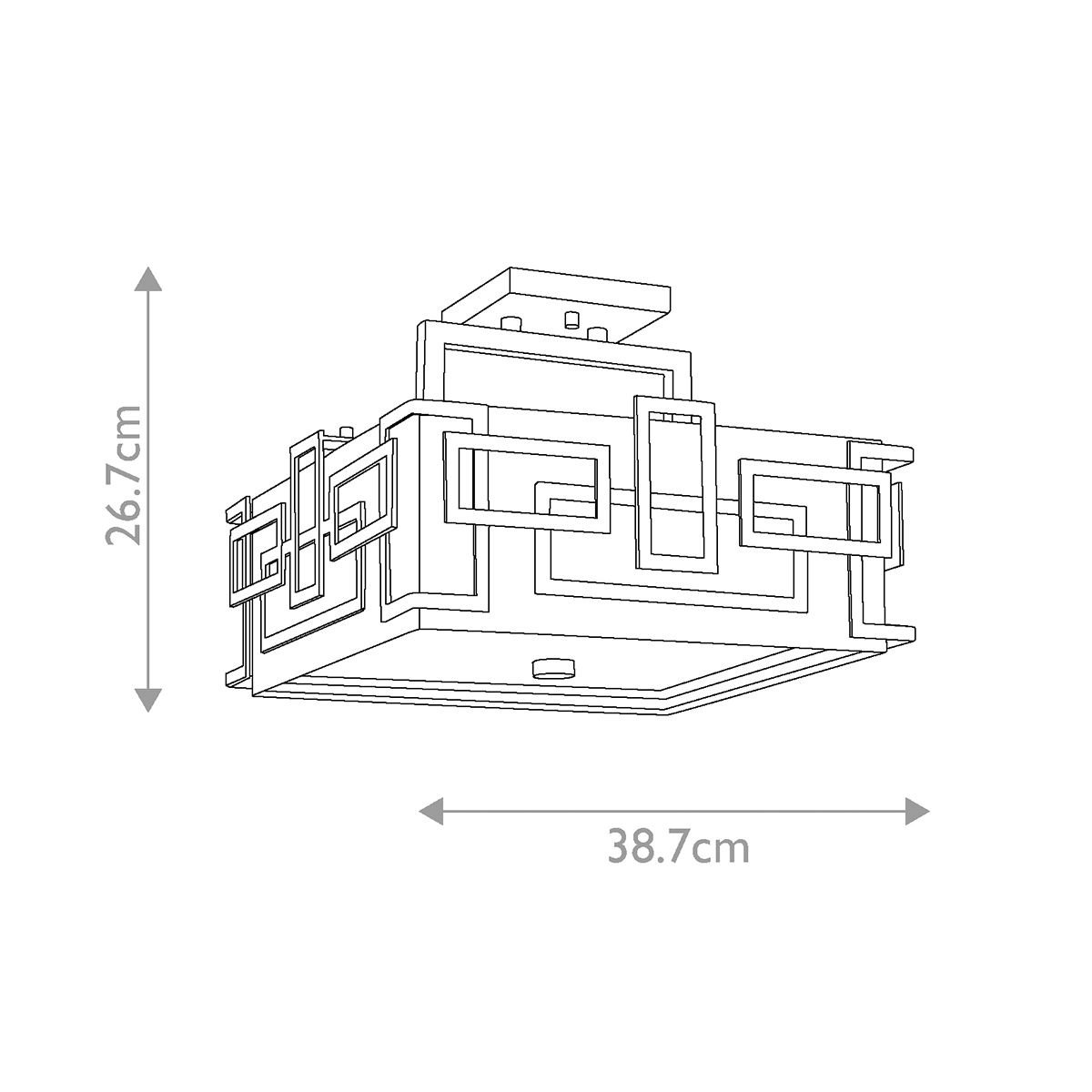 Lanza 3 Light Medium Semi Flush Mount Light Oil Rubbed Bronze - HK-LANZA-SF