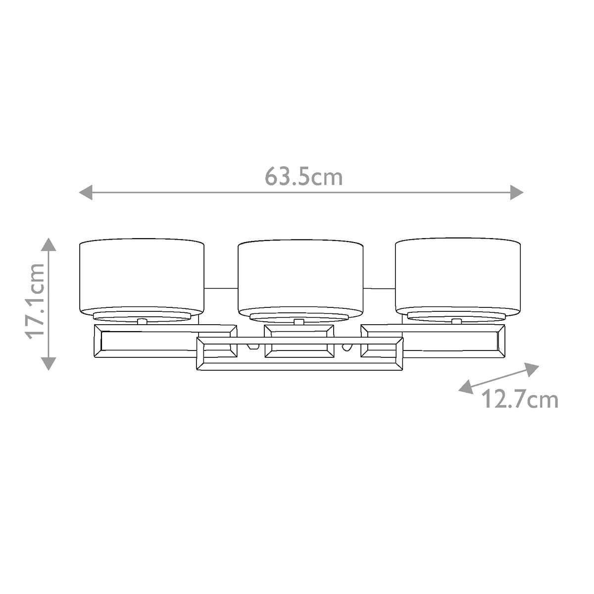 Lanza 3 Light Above Mirror Light Polished Chrome - HK-LANZA3-BATH