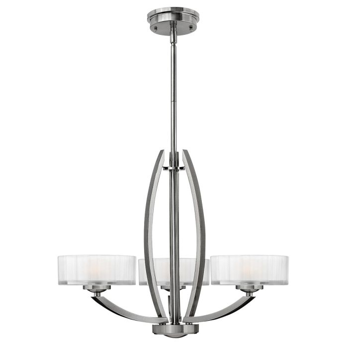 Meridian 3 Light Chandelier Brushed Nickel - HK-MERIDIAN3