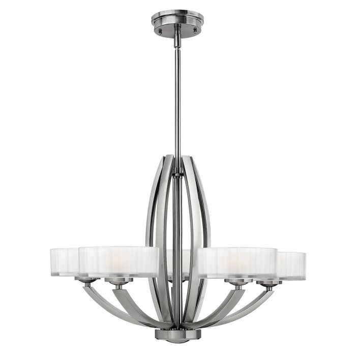 Meridian 5 Light Chandelier Brushed Nickel - HK-MERIDIAN5