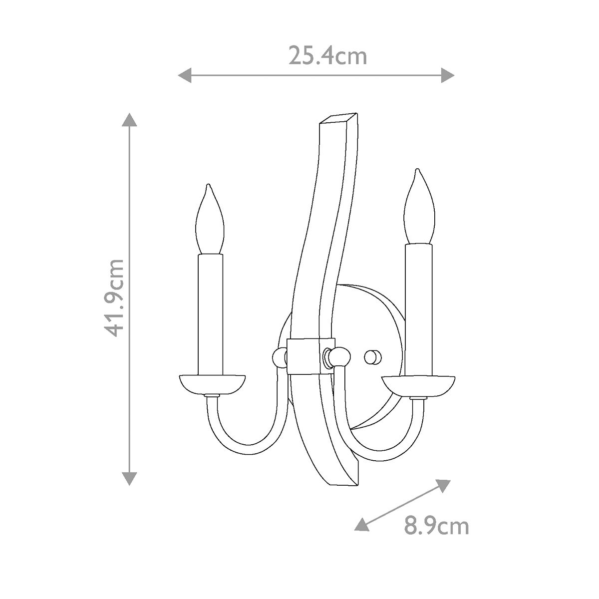 Middlefield 2 Light Wall Light Iron Rust - HK-MIDDLEFIELD2
