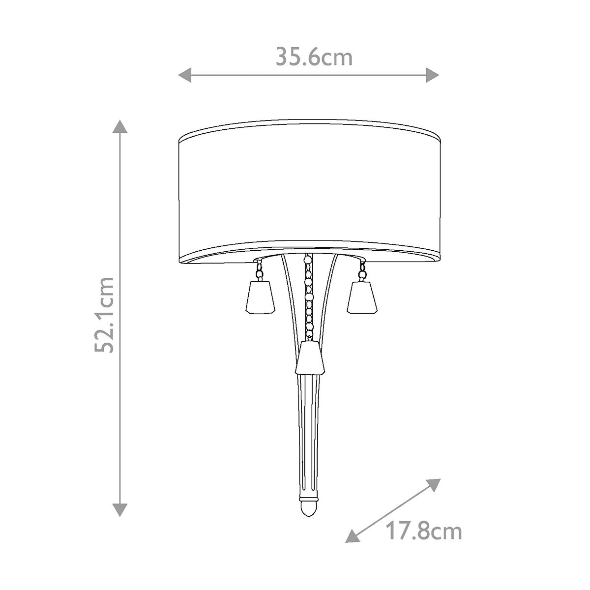 Mime 2 Light Wall Light Brushed Nickel - HK-MIME2
