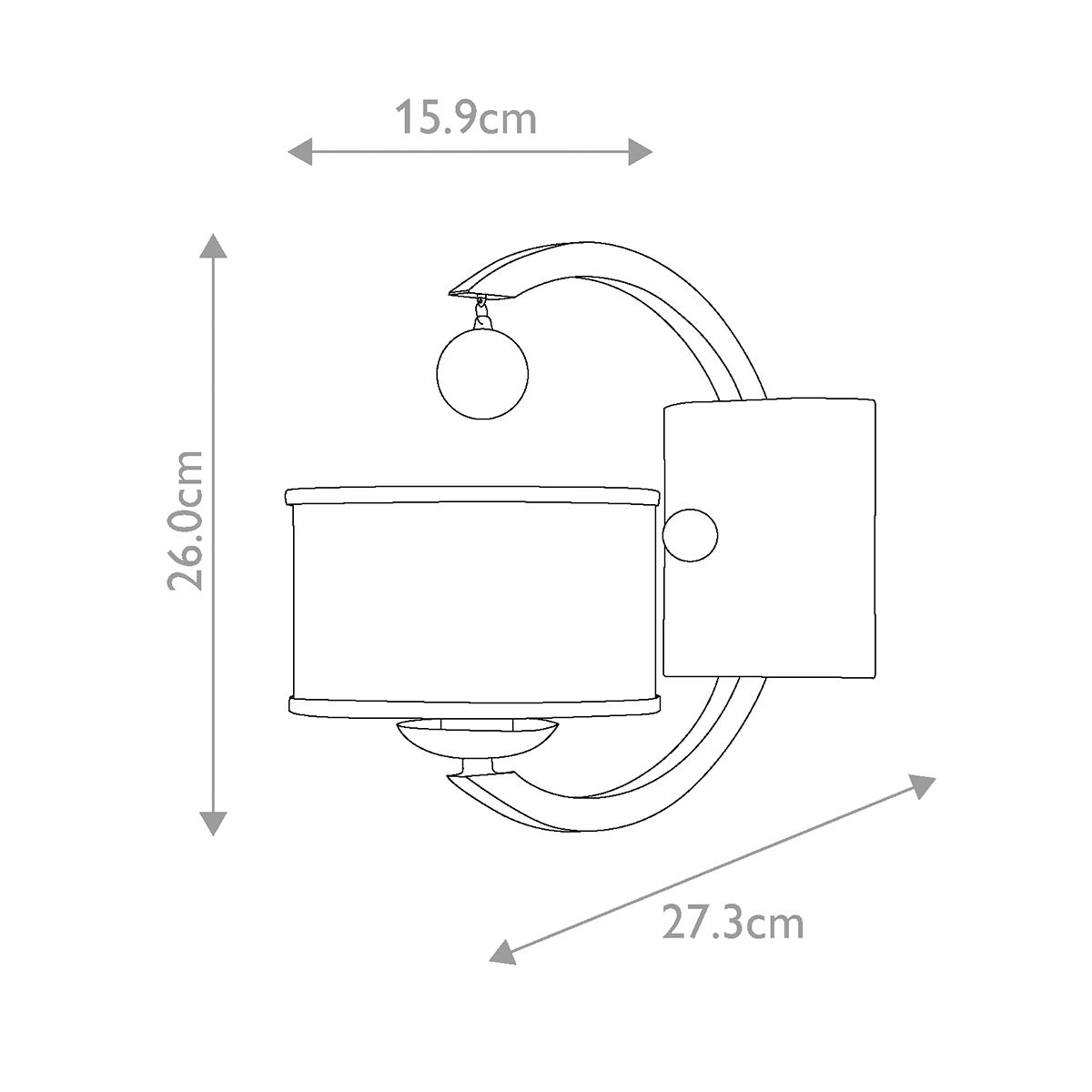 Monaco 1 Light Wall Light Brushed Nickel - HK-MONACO1