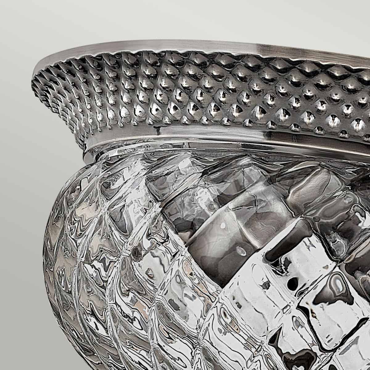 Plantation 2 Light Small Flush Mount Light Polished Antique Nickel - HK-PLANT-F-S-PL