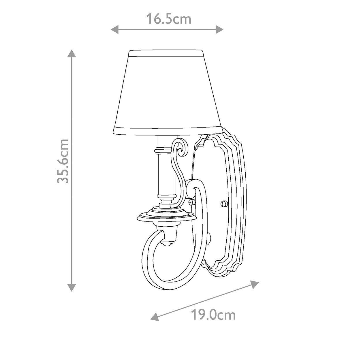 Plymouth 1 Light Wall Light Olde Bronze - HK-PLYMOUTH1