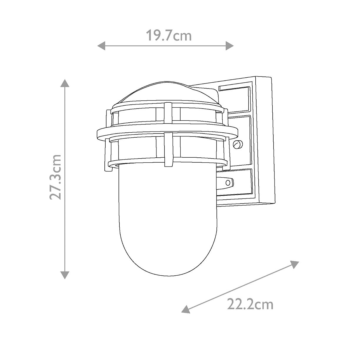 Reef Small Light Lantern Hematite - HK-REEF-SM-HE