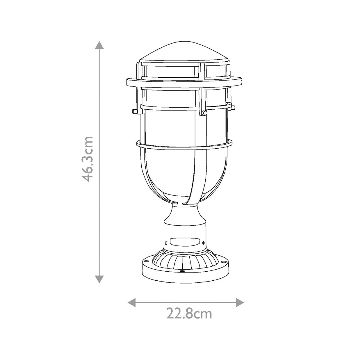 Reef Pedestal Light Hematite - HK-REEF3-HE