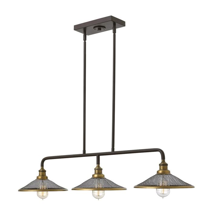 Rigby 3 Light Island Pendant Buckeye Bronze & Brass - HK-RIGBY-ISLE-KZ