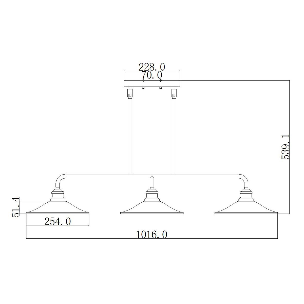 Rigby 3 Light Island Pendant Buckeye Bronze & Brass - HK-RIGBY-ISLE-KZ