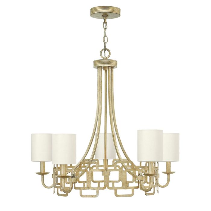 Sabina 5 Light Chandelier Silver Leaf - HK-SABINA5