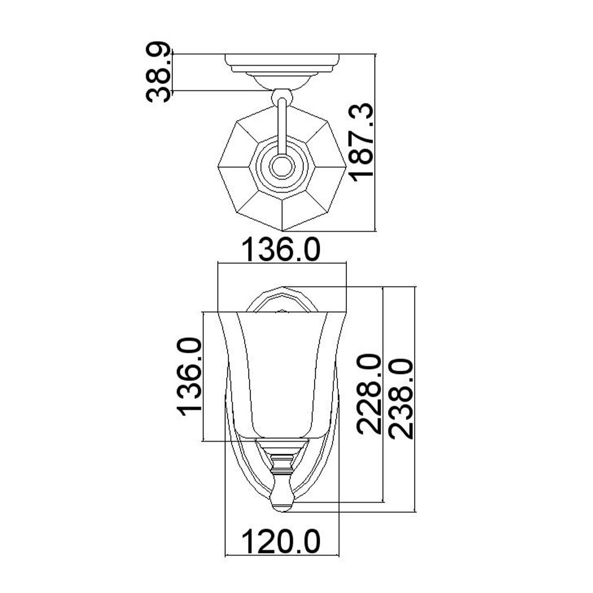 Shelly Light Wall Light Polished Chrome - HK-SHELLY1-BATH