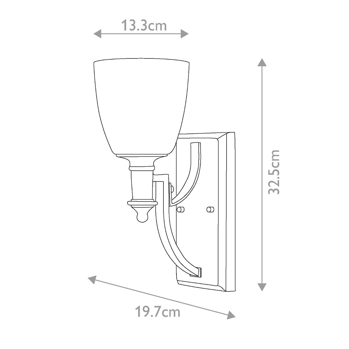 Truman 1 Light Wall Light Antique Nickel - HK-TRUMAN1