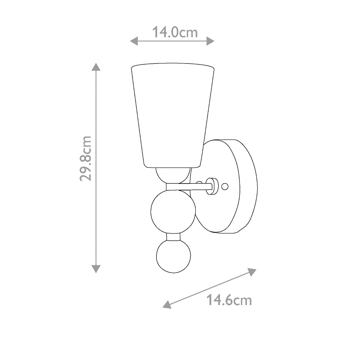 Zelda 1 Light Wall Light Polished Nickel - HK-ZELDA1-PN